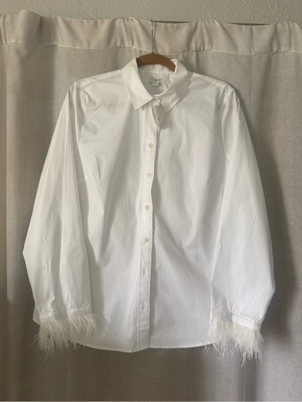 NWT J. Crew Feather-Cuff Button-Up Shirt